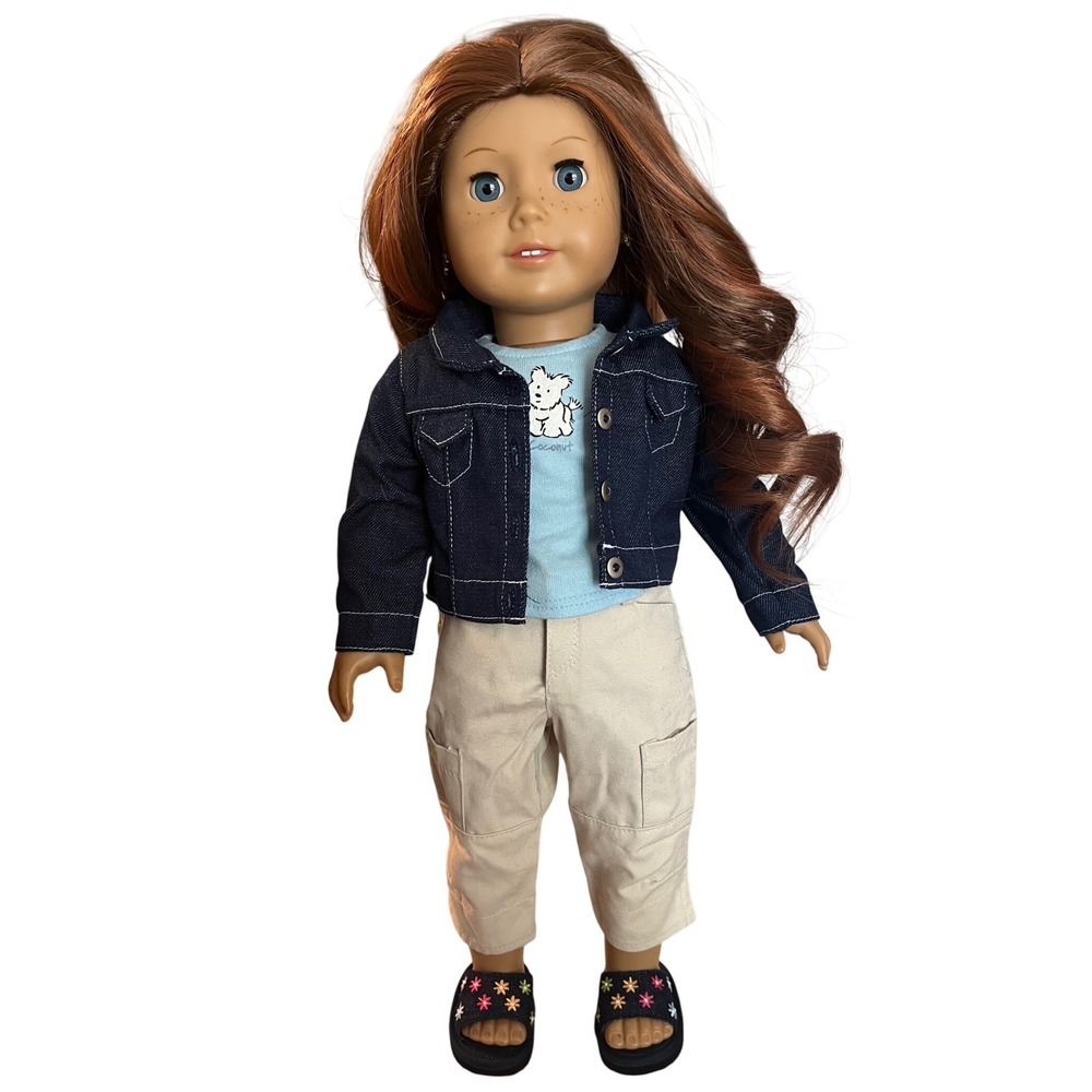 American Girl Coconut's Best Friend Outfit Denim Jacket Cargo Pants Sandals Set